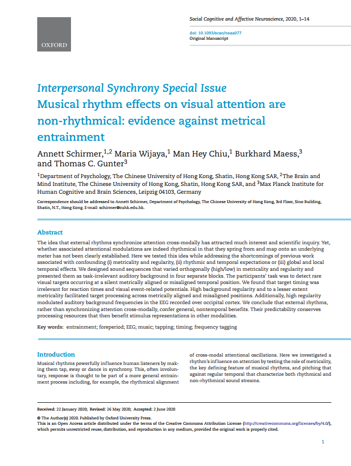 Schirmer 2020 Evidence against metrical entrainment 1